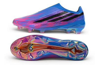 Adidas F50 Hyperfast Elite Laceless FG Firm Ground Soccer Cleats - Blue/Lucid Blue/Pulse Magenta