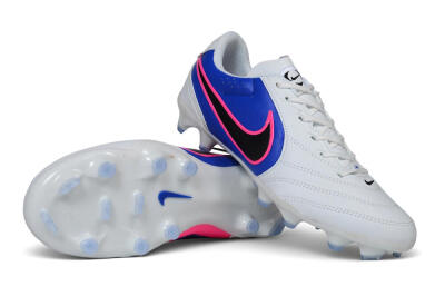 Nike Tiempo Ligera Pro FG Firm Ground Soccer Cleats - White/Royal Blue/Hyper Pink