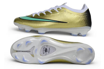 Nike Air Zoom Mercurial Vapor 17 Elite FG Firm Ground Soccer Cleats - Gold/Metallic Gold/Mint Green
