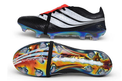 Adidas Predator 26 Elite Fold-Over Tongue FG Firm Ground Soccer Cleats - Black/Core Black/Solar Red