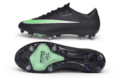 Nike Air Zoom Mercurial Superfly 11 Elite SG Soft Ground Soccer Cleats - Black/Black/Electric Green