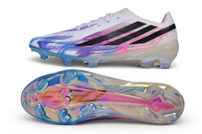 Adidas F50 Hyperfast Elite FG Firm Ground Soccer Cleats - White/Lucid Blue/Lucid Pink