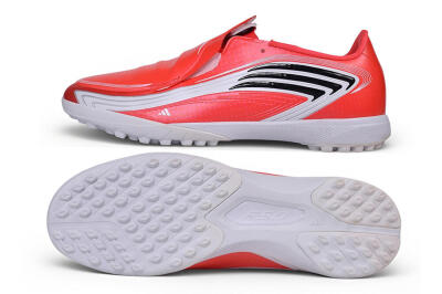 Adidas F50 Elite Laceless TF Artificial Turf Soccer Shoes - Red/Solar Red/Cloud White