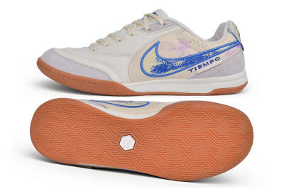 Nike Tiempo Legend SE IC Indoor & Futsal Soccer Shoes - Beige/Summit White/Royal Blue