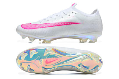 Nike Air Zoom Mercurial Vapor 17 Elite FG Firm Ground Soccer Cleats - White/White/Pink