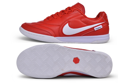 Nike Tiempo Streetgato Prm IC Indoor & Futsal Soccer Shoes - Red/University Red/White