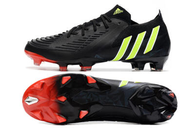Adidas Predator Edge Geometric.1 Low FG Firm Ground Soccer Cleats - Black/Yellow/Red