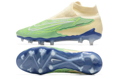 Nike Phantom GX Elite DF FG Firm Ground Soccer Cleats - Green/Beige/Blue