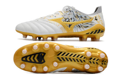 Mizuno Morelia Neo 3 FG Firm Ground Soccer Cleats - White/Black/Gold