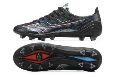 Mizuno Alpha Made In Japan FG Firm Ground Soccer Cleats - Black/Red