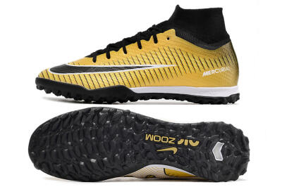 Nike Mercurial Superfly 9 Elite TF Artificial Turf Soccer Shoes - Gold/Black/Silver