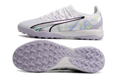 Puma Ultra Ultimate TF Artificial Turf Soccer Shoes - White/Blue/Green