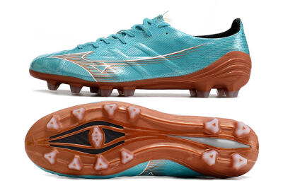Mizuno Morelia Alpha FG Firm Ground Soccer Cleats - Blue/Brown