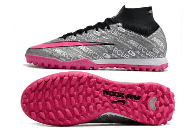 Nike Mercurial Superfly 8 Elite TF Artificial Turf Soccer Shoes - Grey/Black/Pink