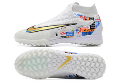 Harry Kane x Nike Phantom GX Elite DF Link TF Artificial Turf Soccer Shoes - White/Gold/Black