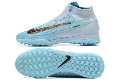 Nike Phantom GX Elite DF Link TF Artificial Turf Soccer Shoes - Grey/Blue/Black