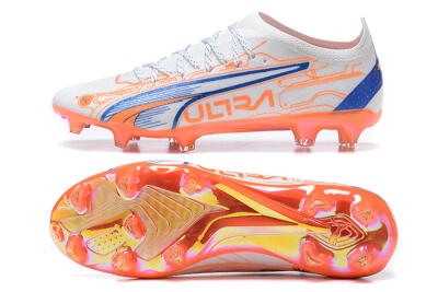 Puma Ultra Ultimate FG Firm Ground Soccer Cleats - Orange/Blue/White