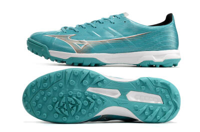 Mizuno Alpha Made in Japan TF Artificial Turf Soccer Shoes - Blue/Silver/White