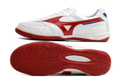 Mizuno Morelia Sala Japn IC Indoor & Futsal Soccer Shoes - White/Red/Blue