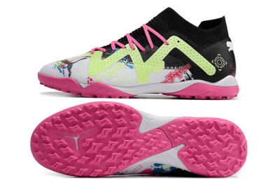 Puma Future X Powercat Tokyo Match TF Artificial Turf Soccer Shoes - White/Black/Pink/Yellow
