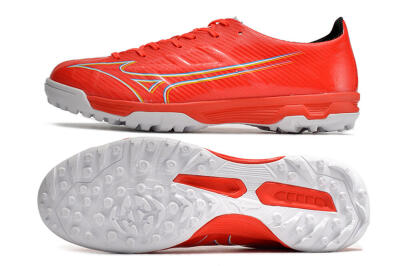Mizuno Alpha Made in Japan TF Artificial Turf Soccer Shoes - Red/Yellow/White