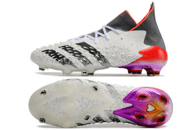 Adidas Predator Freak.1 FG Firm Ground Soccer Cleats - White/Grey/Red