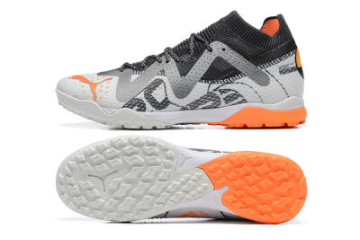 Puma Ultra Ultimate TF Artificial Turf Soccer Shoes - White/Grey/Orange