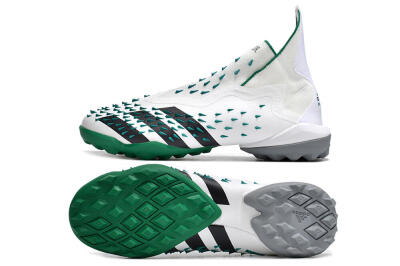 Adidas Predator Freak+ TF Artificial Turf Soccer Shoes - White/Green/Black