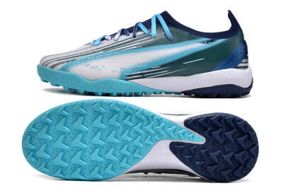 Puma Ultra Ultimate TF Artificial Turf Soccer Shoes - White/Blue/Green