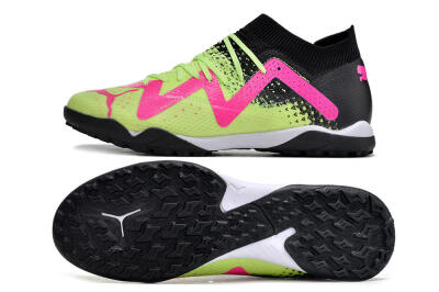 Puma Future X Powercat Tokyo Match TF Artificial Turf Soccer Shoes - Green/Pink/Black