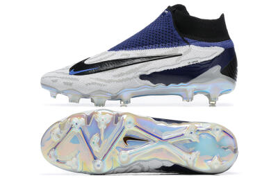 Nike Phantom GX Elite DF FG Firm Ground Soccer Cleats - White/Black/Blue