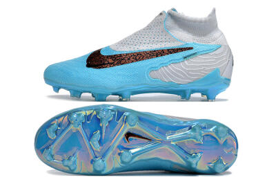 Nike Phantom GX Elite DF FG Firm Ground Soccer Cleats - Blue/White/Black