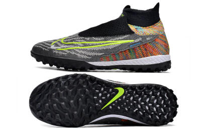 Nike Phantom GX Elite TF Artificial Turf Soccer Shoes - Grey/Green/Black/Rainbow