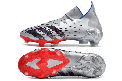 Adidas Predator Freak.1 FG Firm Ground Soccer Cleats - Sliver/Black/Red