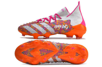 Adidas Predator Freak.1 FG Firm Ground Soccer Cleats - White/Pink/Orange