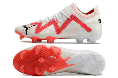 Puma Future Ultimate FG Firm Ground Soccer Cleats - White/Pink/Black