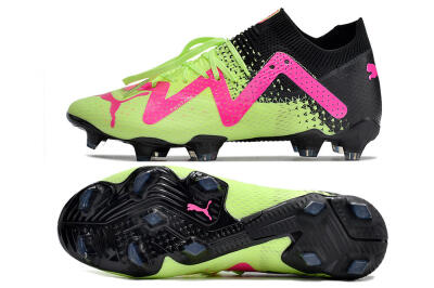 Puma Future Ultimate FG Firm Ground Soccer Cleats - Green/Pink/Black