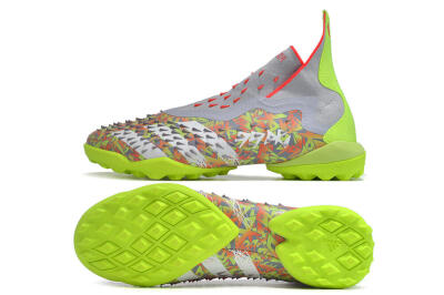 Adidas Predator Freak+ TF Artificial Turf Soccer Shoes - Grey/Red/Yellow