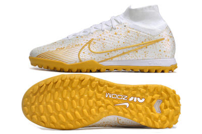 Nike Air Zoom Mercurial Superfly 9 Elite TF Artificial Turf Soccer Shoes - White/Gold