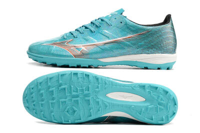 Mizuno Alpha Made in Japan TF Artificial Turf Soccer Shoes - Blue/Orange/White