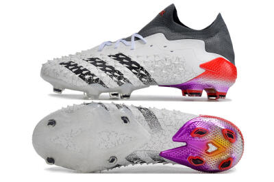 Adidas Predator Freak.1 FG Firm Ground Soccer Cleats - White/Black/Grey/Red
