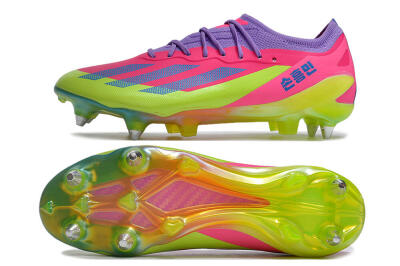Adidas X Crazyfast.1 SG Soft Ground Soccer Cleats - Purple/Pink/Blue/Yellow