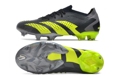 Adidas Predator Accuracy Paul Pogba.1 FG Firm Ground Soccer Cleats - Grey/Black/Yellow