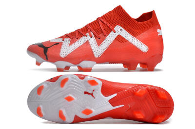 Puma Future Ultimate FG Firm Ground Soccer Cleats - Red/White/Black