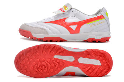 Mizuno Morelia Classic TF Artificial Turf Soccer Shoes - White/Red/Green