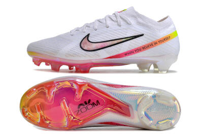 Nike Air Zoom Mercurial Vapor 15 Elite FG Firm Ground Soccer Cleats - White/Pink/Black