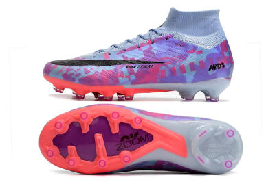 Nike Air Zoom Mercurial Superfly 9 Elite AG Artificial Grass Soccer Cleats - Blue/Purple/Pink