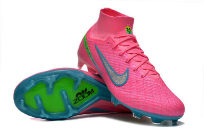 Nike Air Zoom Mercurial Superfly 9 Elite FG Firm Ground Soccer Cleats - Pink/Silver/Blue/Yellow