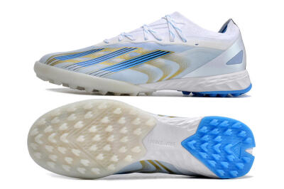 Adidas X Crazyfast.1 TF Artificial Turf Soccer Shoes - White/Blue/Gold