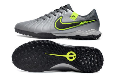 Nike Tiempo Legend 10 Academy TF Artificial Turf Soccer Shoes - Silver/Grey/Yellow